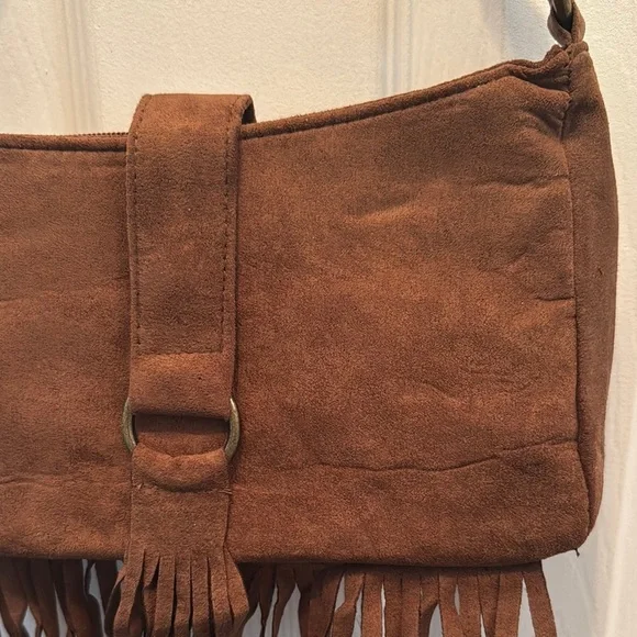 Brown Fringe Shoulder Bag - Picture 3 of 6